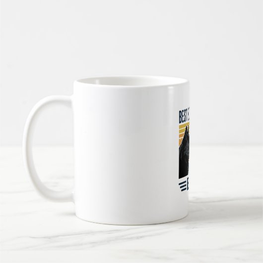 Best Schipperke Dad Ever Retro Dog Vector Design_1 コーヒーマグカップ (左)