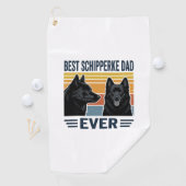 Best Schipperke Dad Ever Retro Dog Vector Design_1 ゴルフタオル (インサイチュ)