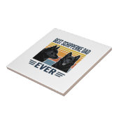 Best Schipperke Dad Ever Retro Dog Vector Design_1 タイル (側面)