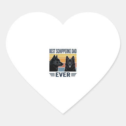 Best Schipperke Dad Ever Retro Dog Vector Design_1 ハートシール (正面)