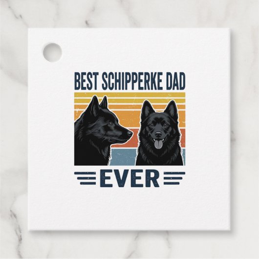 Best Schipperke Dad Ever Retro Dog Vector Design_1 フェイバータグ (正面)