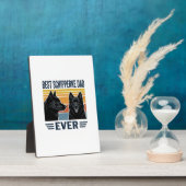 Best Schipperke Dad Ever Retro Dog Vector Design_1 フォトプラーク (側面)