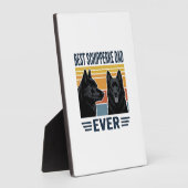 Best Schipperke Dad Ever Retro Dog Vector Design_1 フォトプラーク (側面)