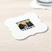 Best Schipperke Dad Ever Retro Dog Vector Design_1 ペーパーコースター (アングル)