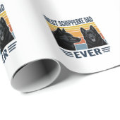 Best Schipperke Dad Ever Retro Dog Vector Design_1 ラッピングペーパー (ロールコーナー)