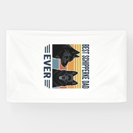 Best Schipperke Dad Ever Retro Dog Vector Design_1 横断幕 (横)