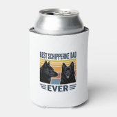 Best Schipperke Dad Ever Retro Dog Vector Design_1 缶クーラー (缶正面)