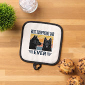 Best Schipperke Dad Ever Retro Dog Vector Design_1 鍋敷き (トップダウン)
