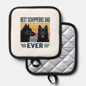 Best Schipperke Dad Ever Retro Dog Vector Design_1 鍋敷き (正面/裏面)