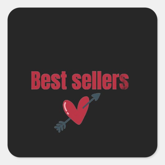 Best Sellers Valentine Heart Arrow T-Shirt スクエアシール (正面)