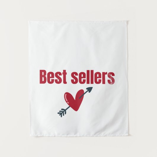 Best Sellers Valentine Heart Arrow T-Shirt タペストリー (正面)
