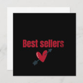 Best Sellers Valentine Heart Arrow T-Shirt 招待状 (正面/裏面)