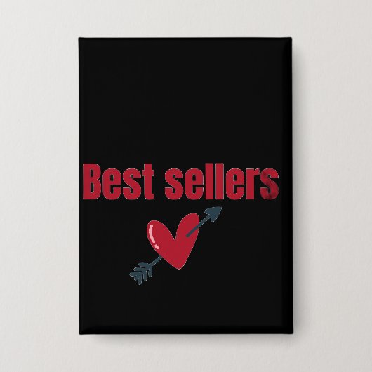 Best Sellers Valentine Heart Arrow T-Shirt 缶バッジ (正面)