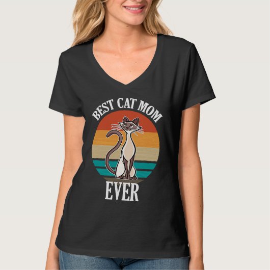 Best Siamese Cat Mom Ever  Cat Tシャツ (正面)