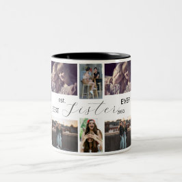 Best Sister Ever – 8 Photo Collage Mug ツートーンマグカップ