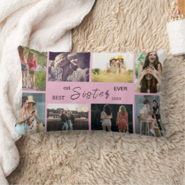 Best Sister Ever – 8 Photo Collage Pillow ランバークッション