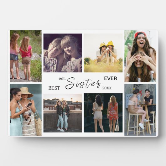 Best Sister Ever – 8 Photo Collage Plaque フォトプラーク (正面)