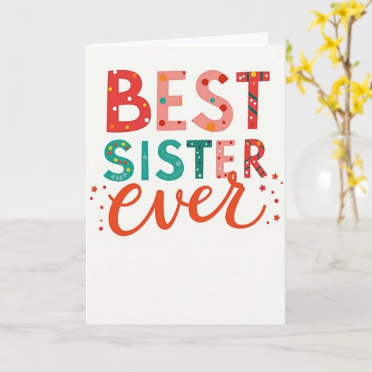 Best Sister Ever Card カード (黄色い花)