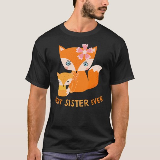 Best Sister Ever Cute Fox Tシャツ (正面)