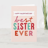 Best Sister Ever Valentines Day Card カード (正面)