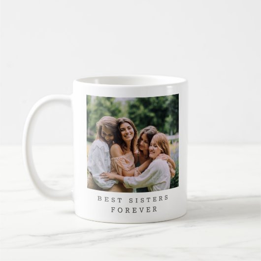 Best Sisters Forever Custom Photo Personalized  コーヒーマグカップ (左)