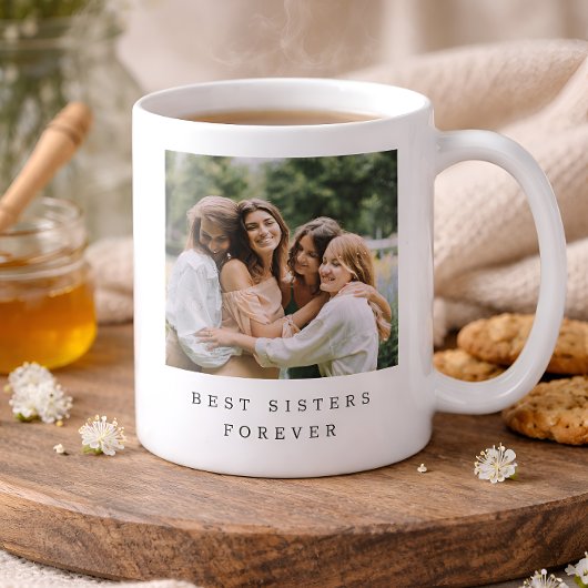 Best Sisters Forever Custom Photo Personalized  コーヒーマグカップ