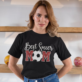 Best Soccer Mom cute bright Red text Tシャツ