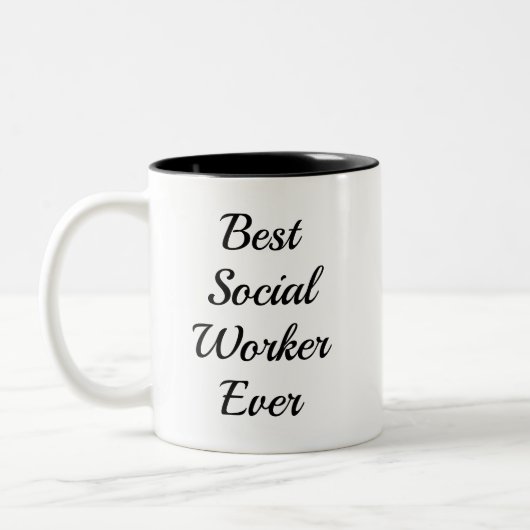 Best Social Worker Ever Mug Appreciation Gift ツートーンマグカップ (左)