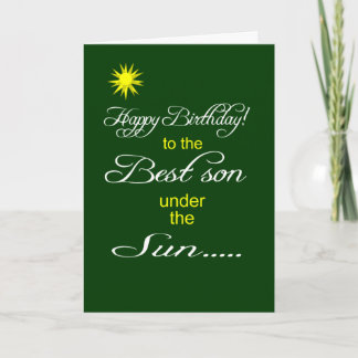 Best son under the sun happy birthday wish カード