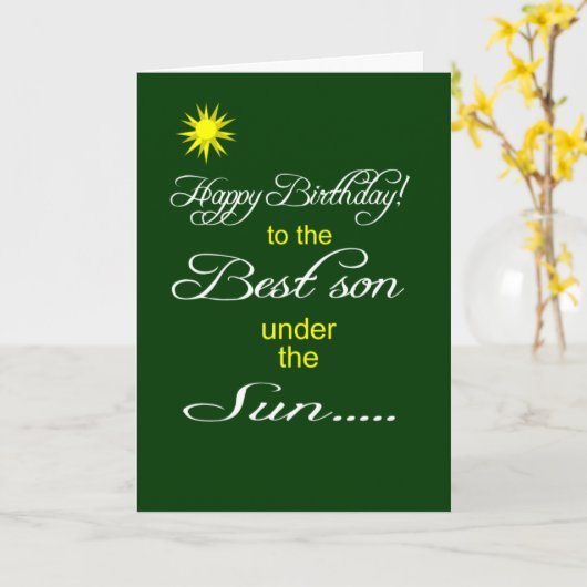 Best son under the sun happy birthday wish カード (黄色い花)