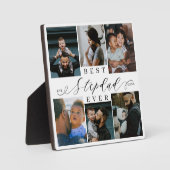 Best Stepdad Ever Personalized Photo Collage Gift フォトプラーク (正面)