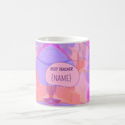 Best Teacher – Abstract Design Personalized コーヒーマグカップ (中央)