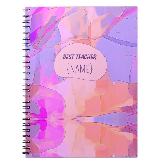 Best Teacher – Abstract Design Personalized ノートブック (正面)