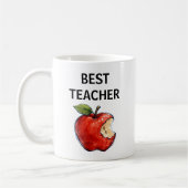 BEST TEACHER Apple Educator Gift コーヒーマグカップ (左)