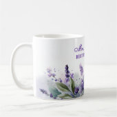 Best Teacher Appreciation Lavender Spring Floral コーヒーマグカップ (左)