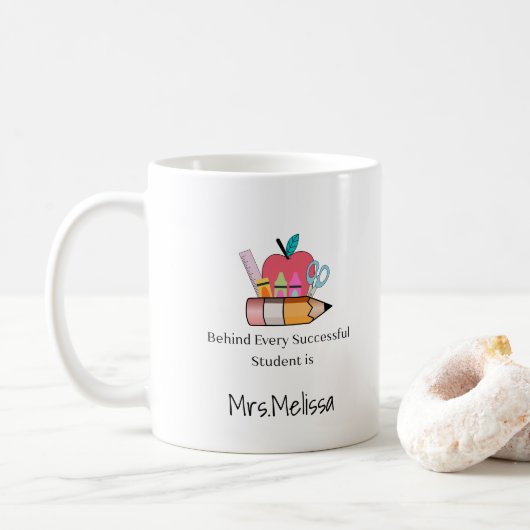 Best Teacher Appreciation Quote Mug コーヒーマグカップ (ドーナツ)