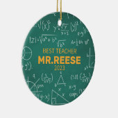 Best Teacher Custom Math Teacher Name Mathematics セラミックオーナメント (右)