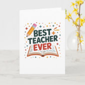 Best Teacher Ever カード (黄色い花)