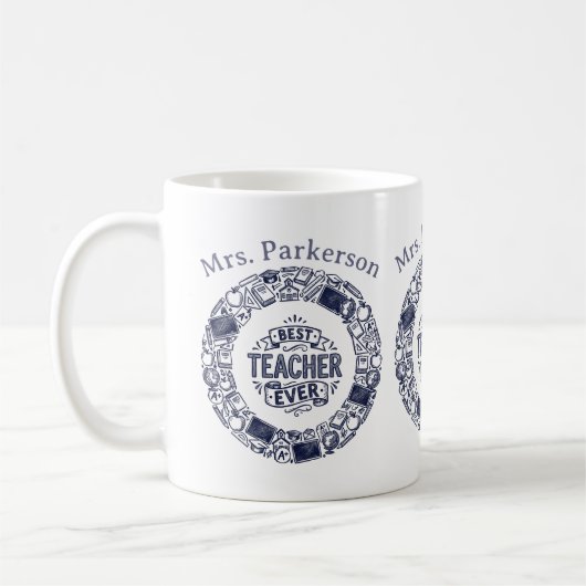Best Teacher Ever コーヒーマグカップ (左)