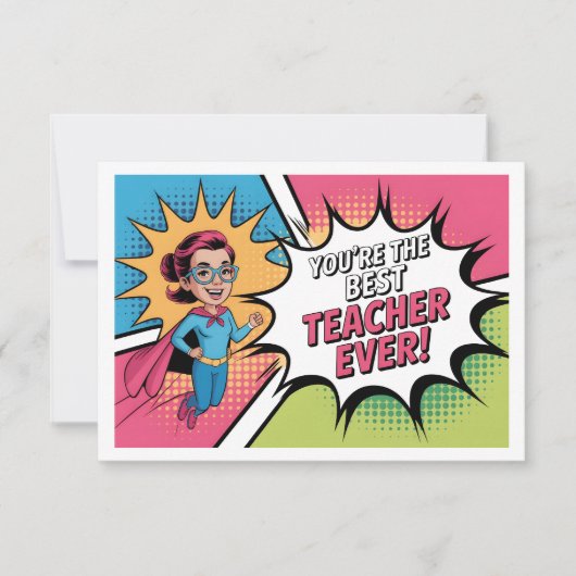 Best Teacher Ever サンキューカード (正面)