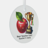 Best Teacher ever add name ガラスオーナメント (正面右)