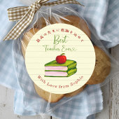 Best Teacher Ever Apple Book Note Paper ラウンドシール