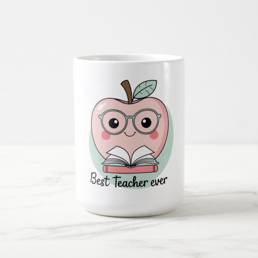 Best Teacher Ever Apple Design  コーヒーマグカップ (中央)