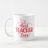 Best Teacher Ever Apple Personalized コーヒーマグカップ (左)