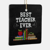 Best Teacher Ever Chalkboard Ornament セラミックオーナメント (右)