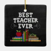 Best Teacher Ever Chalkboard Ornament セラミックオーナメント (裏面)