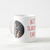 Best Teacher Ever Custom Photo Mug コーヒーマグカップ (正面左)
