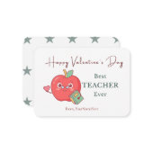 Best Teacher Ever Cute Apple Valentine Card ノートカード (正面/裏面インサイチュ)