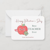 Best Teacher Ever Cute Apple Valentine Card ノートカード (正面)