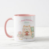 Best Teacher Ever Cute Kawaii Kitty Cat Sweet Pink マグカップ (左)